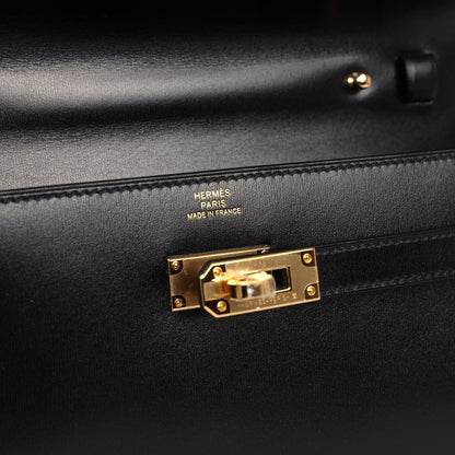 Hermes Kelly Wallet To Go Rock Black Box Gold Hardware