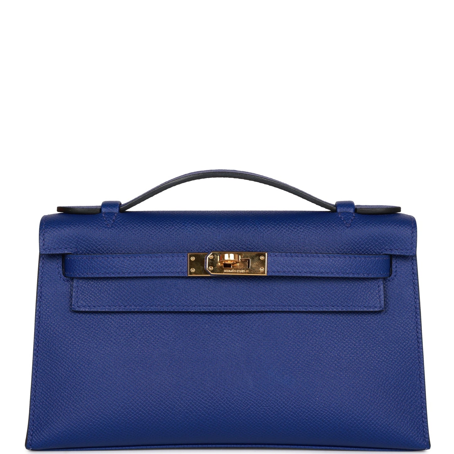 Hermes Kelly Pochette Bleu Electric Epsom Gold Hardware