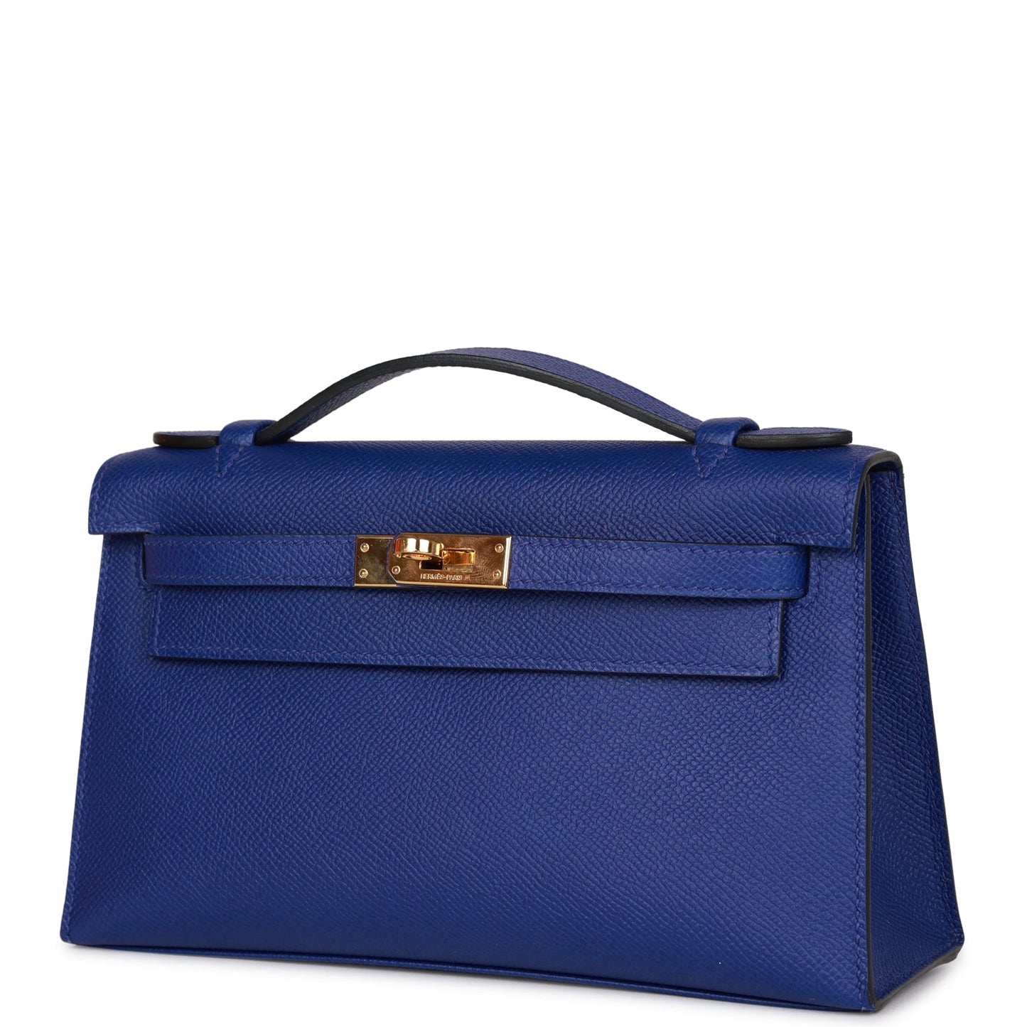 Hermes Kelly Pochette Bleu Electric Epsom Gold Hardware