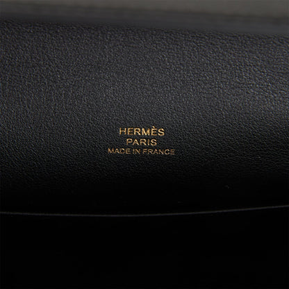 Hermes Kelly Pochette Black Swift Gold Hardware