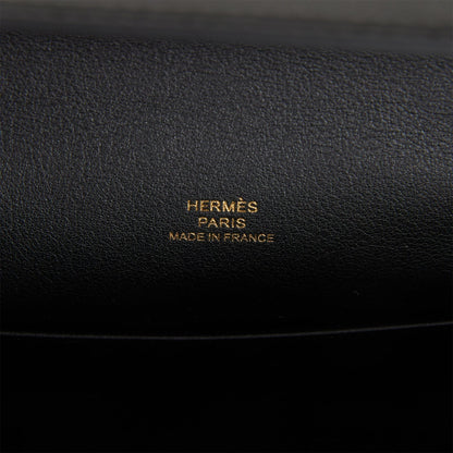 Hermes Kelly Pochette Black Swift Gold Hardware