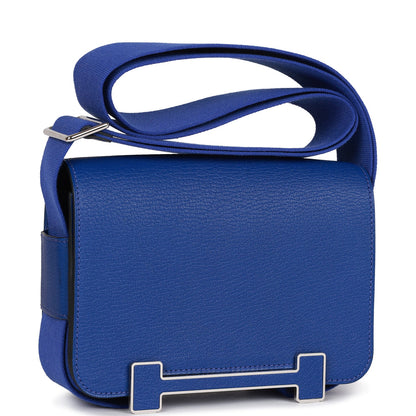 Hermes Geta Bleu Electric Chevre Palladium Hardware