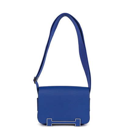 Hermes Geta Bleu Electric Chevre Palladium Hardware