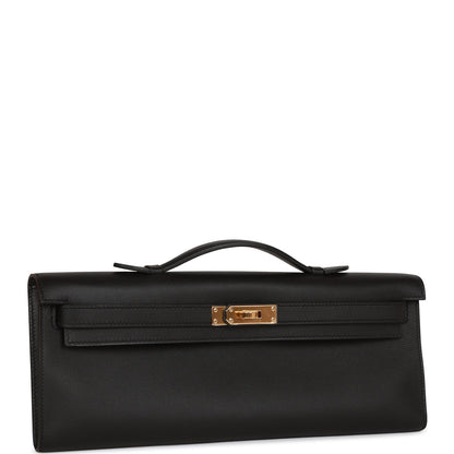 Hermes Kelly Cut Black Swift Gold Hardware