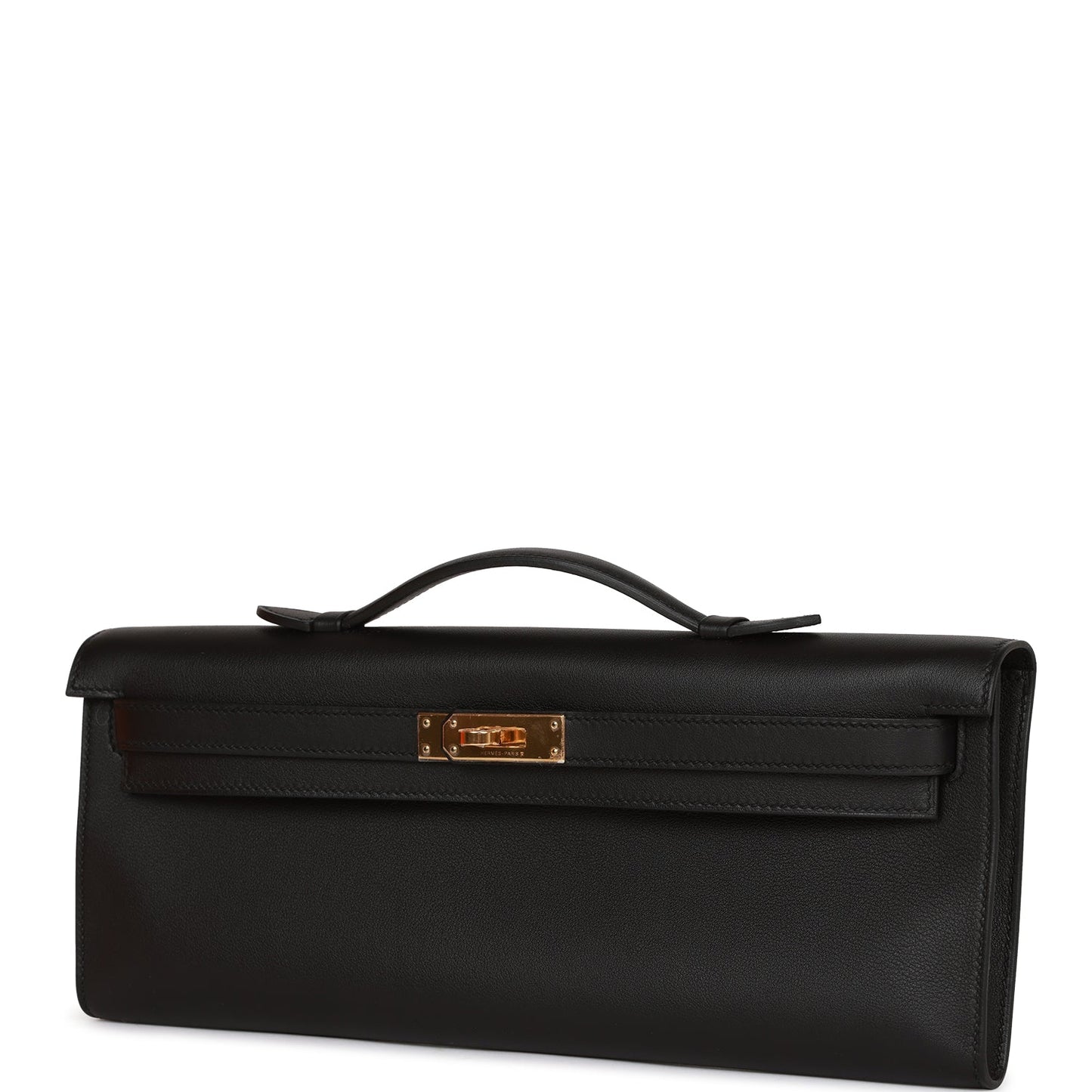 Hermes Kelly Cut Black Swift Gold Hardware