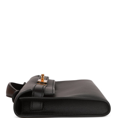 Hermes Kelly Cut Black Swift Gold Hardware