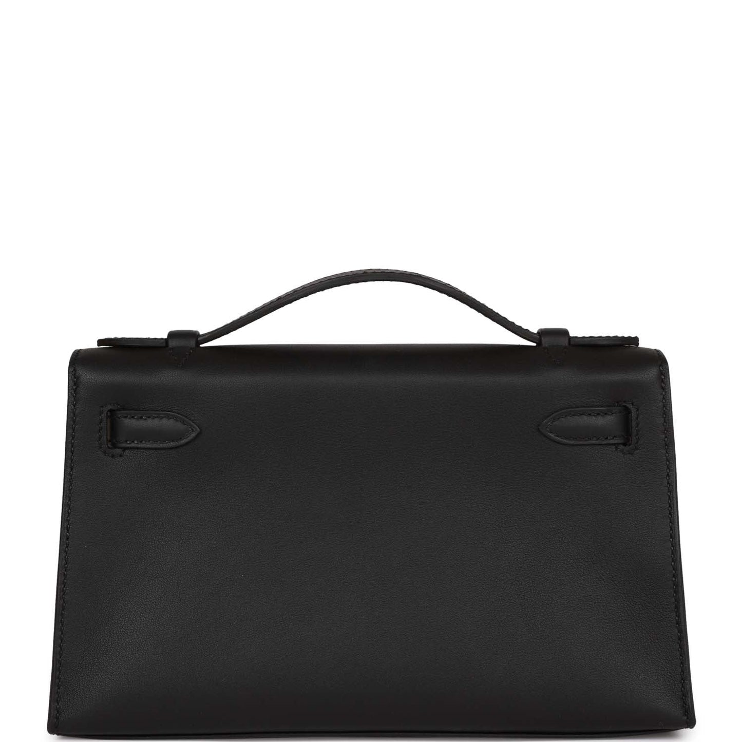 Hermes Kelly Pochette Black Swift Palladium Hardware