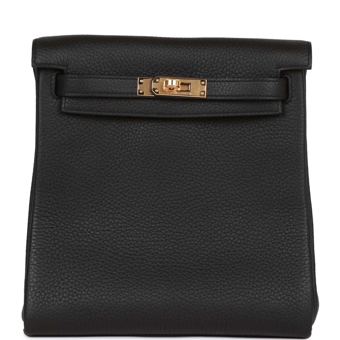 Hermes Kelly Ado Backpack Black Clemence Gold Hardware