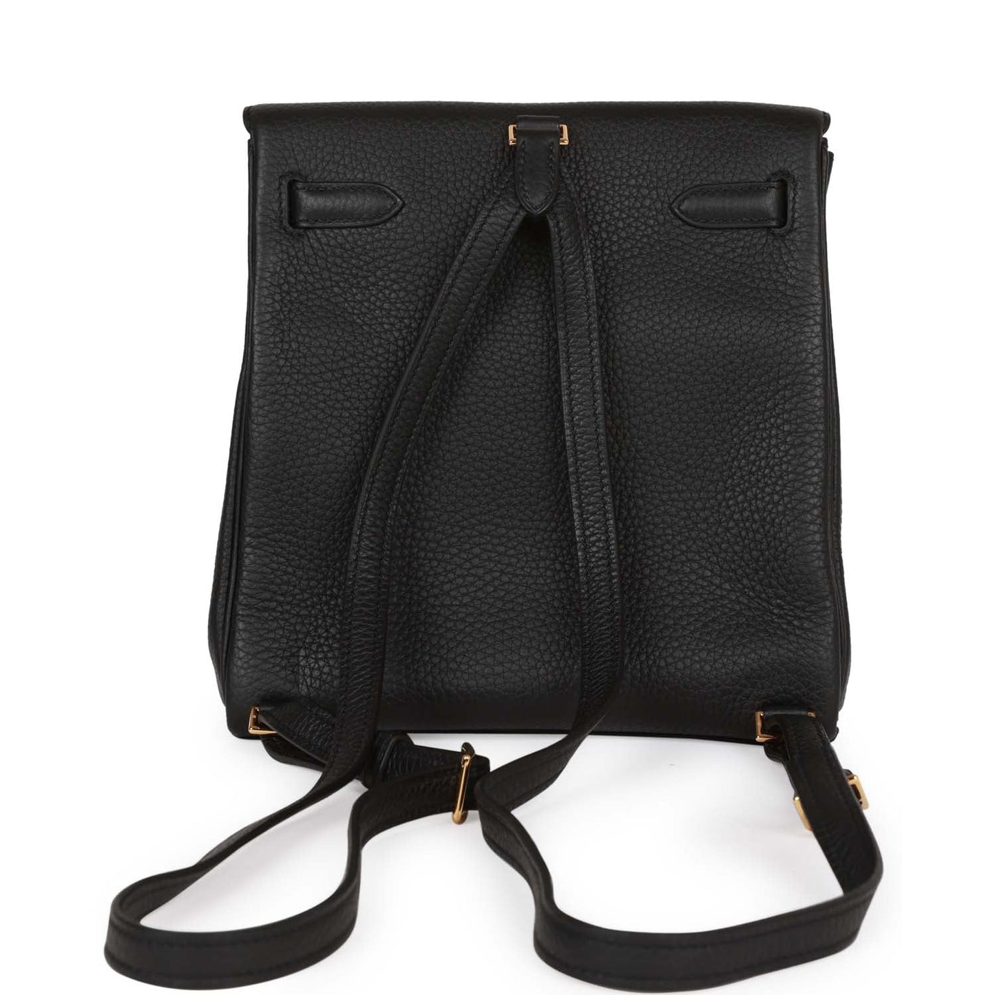 Hermes Kelly Ado Backpack Black Clemence Gold Hardware