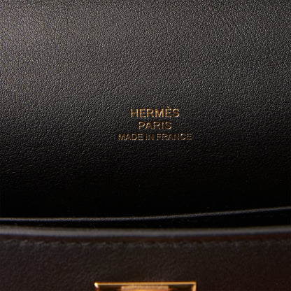 Hermes Kelly Pochette Black Swift Gold Hardware