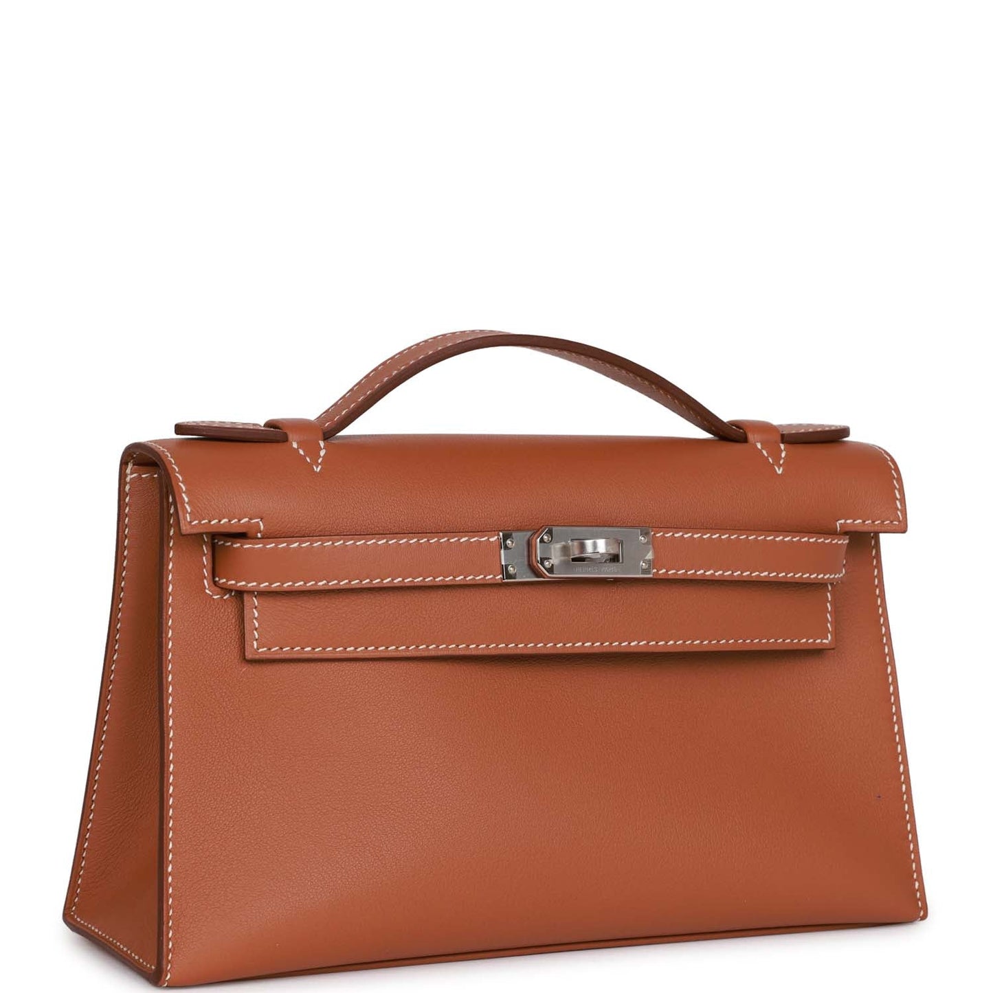 Hermes Kelly Pochette Gold Swift Palladium Hardware