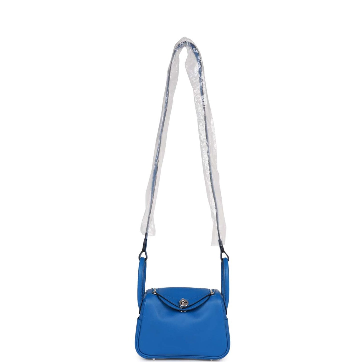 Hermes Mini Lindy Bleu France Verso Swift Palladium Hardware