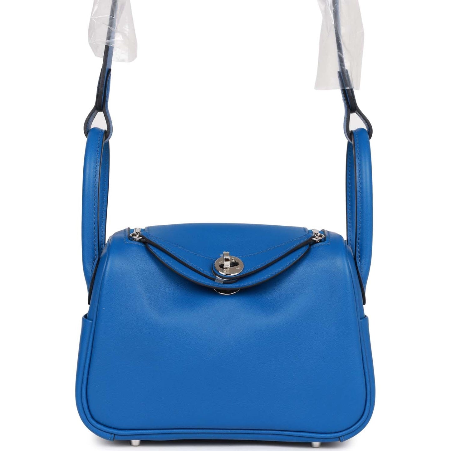 Hermes Mini Lindy Bleu France Verso Swift Palladium Hardware