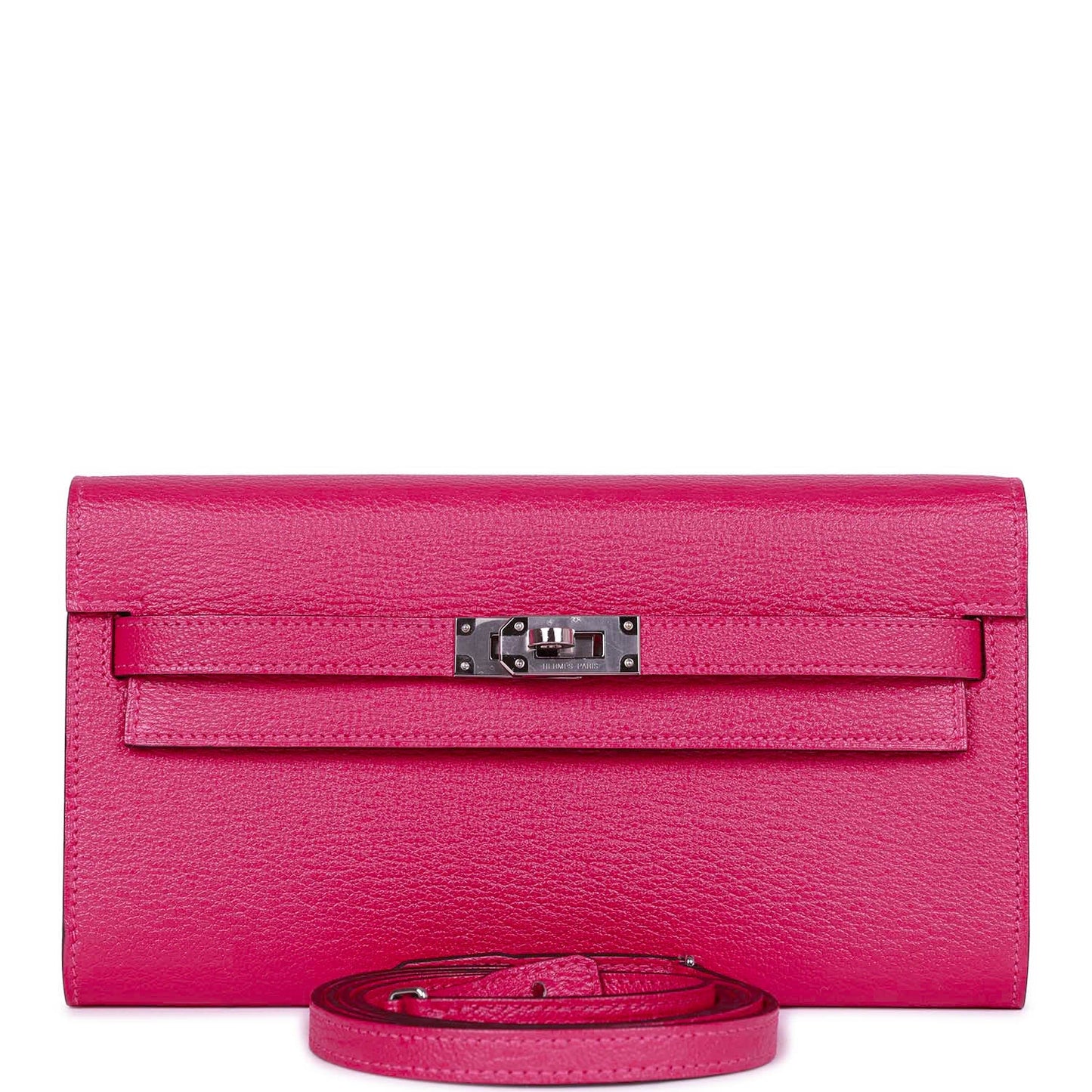 Hermes Kelly Wallet To Go Rose Mexico Chevre Palladium Hardware