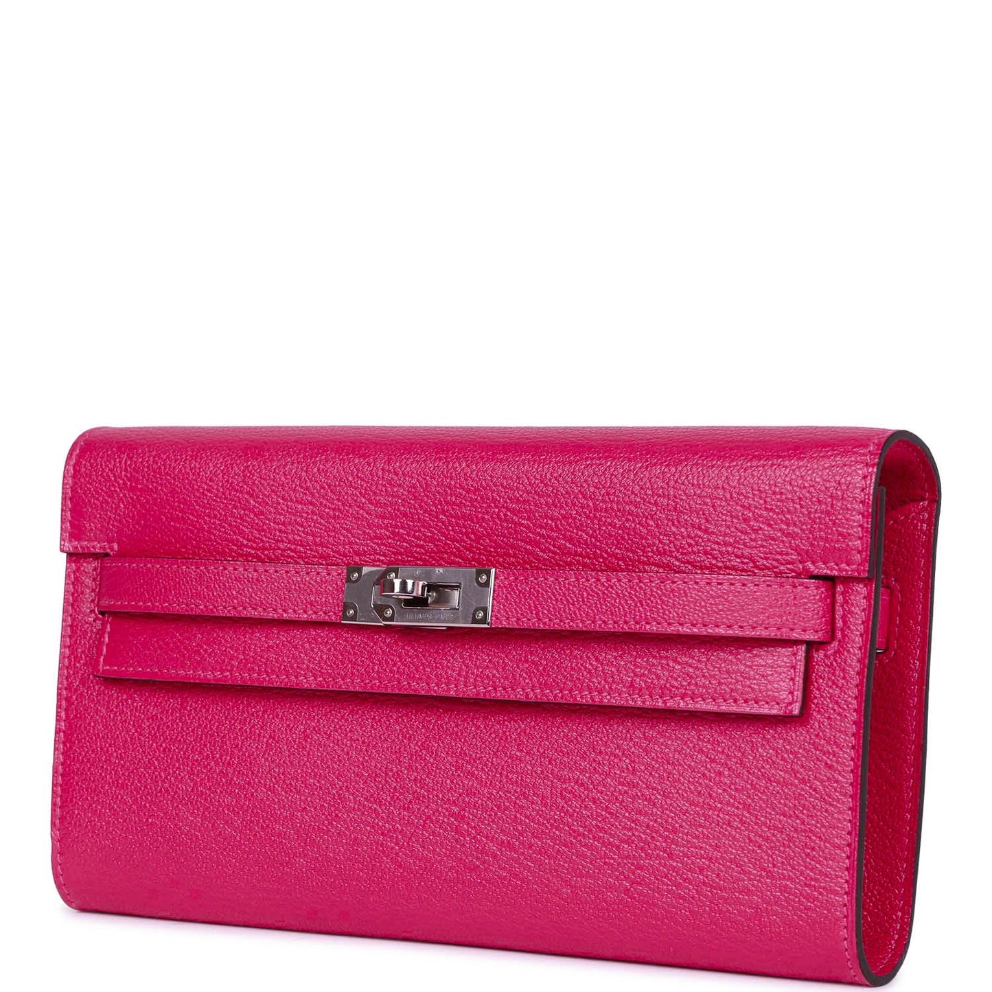 Hermes Kelly Wallet To Go Rose Mexico Chevre Palladium Hardware