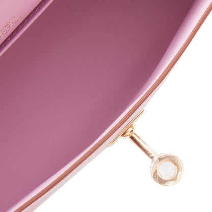 Hermes Kelly Pochette Mauve Sylvestre Swift Rose Gold Hardware