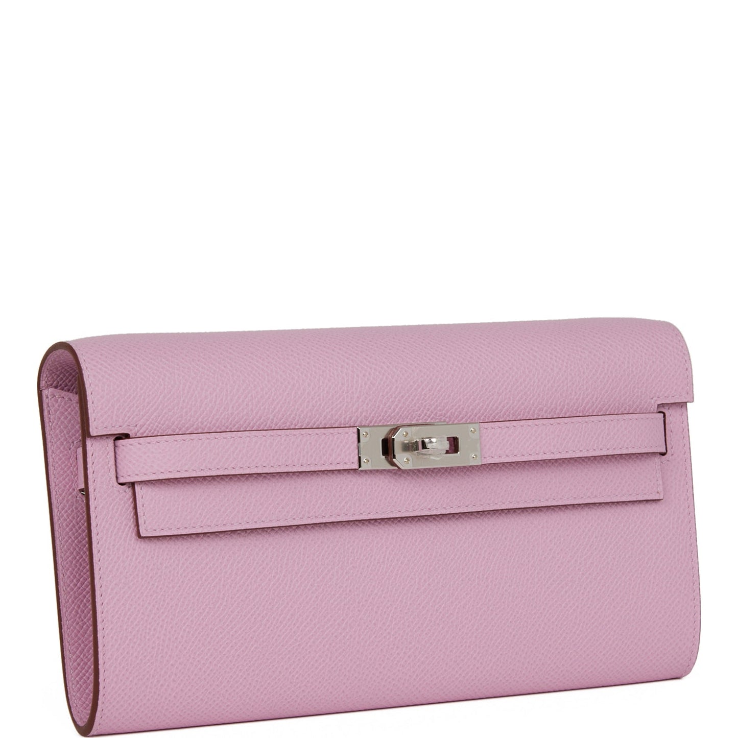 Hermes Kelly Wallet To Go Mauve Sylvestre Epsom Palladium Hardware