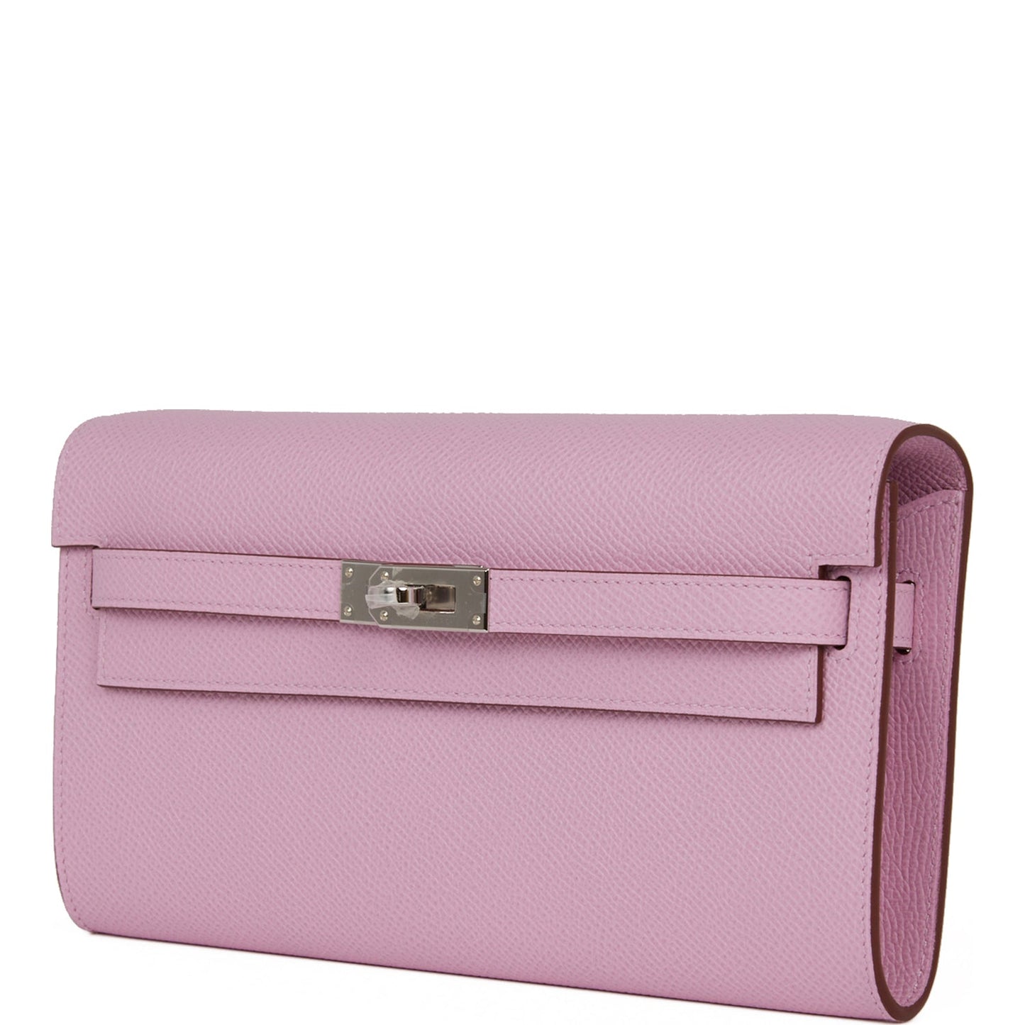 Hermes Kelly Wallet To Go Mauve Sylvestre Epsom Palladium Hardware