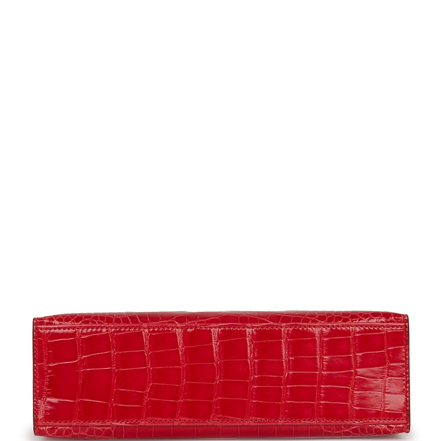 Hermes Kelly Pochette Rouge de Coeur Shiny Alligator Gold Hardware