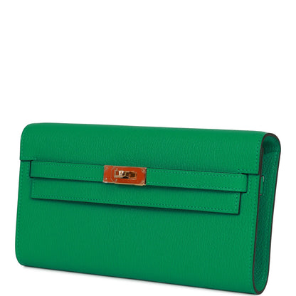 Hermes Kelly Wallet To Go Menthe Chevre Gold Hardware