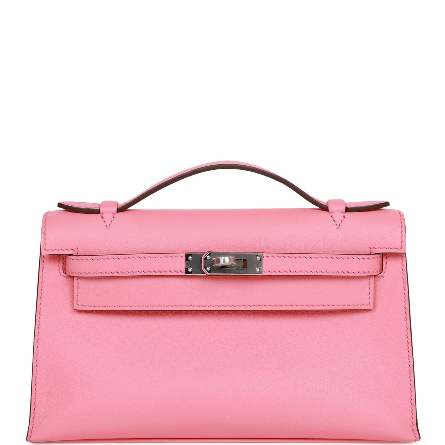 Hermes Kelly Pochette Rose D'Ete Swift Palladium Hardware