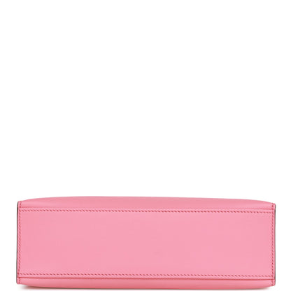 Hermes Kelly Pochette Rose D'Ete Swift Palladium Hardware