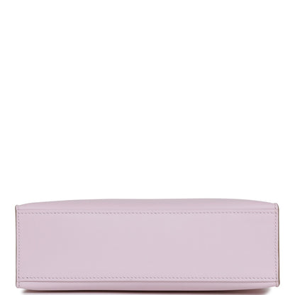 Hermes Kelly Pochette Mauve Pale Swift Palladium Hardware