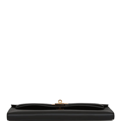 Hermes Kelly Cut Black Swift Gold Hardware