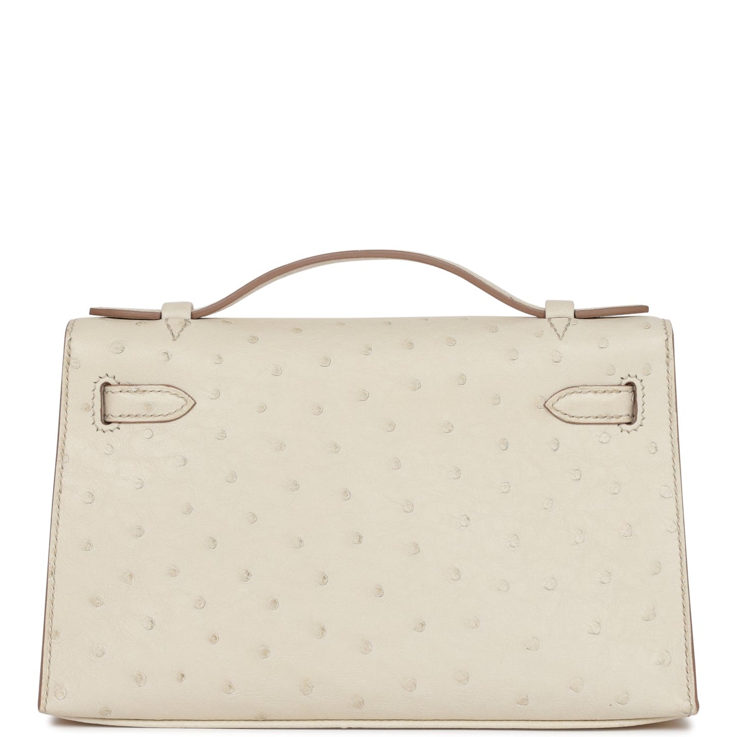 Hermes Kelly Pochette Beton Ostrich Gold Hardware