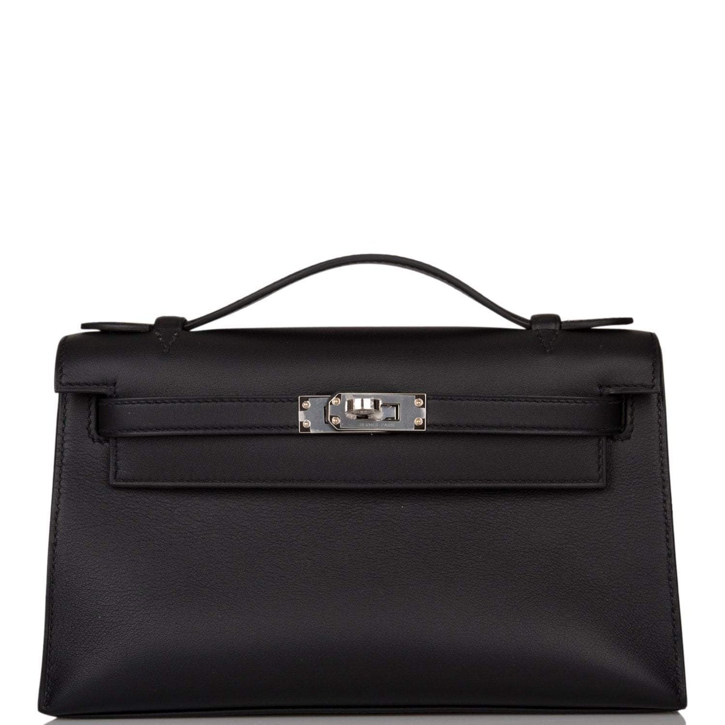 Hermes Black Swift Mini Kelly Pochette Palladium Hardware