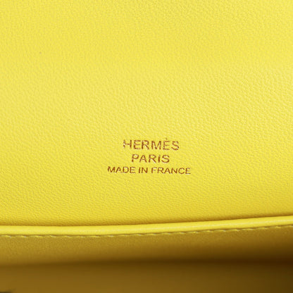 Hermes Kelly Pochette Soufre Epsom Gold Hardware