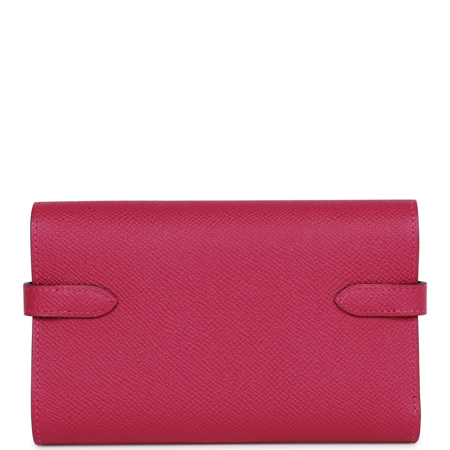 Hermes Medium Kelly Depliant Wallet Rose Pourpre Epsom Palladium Hardware