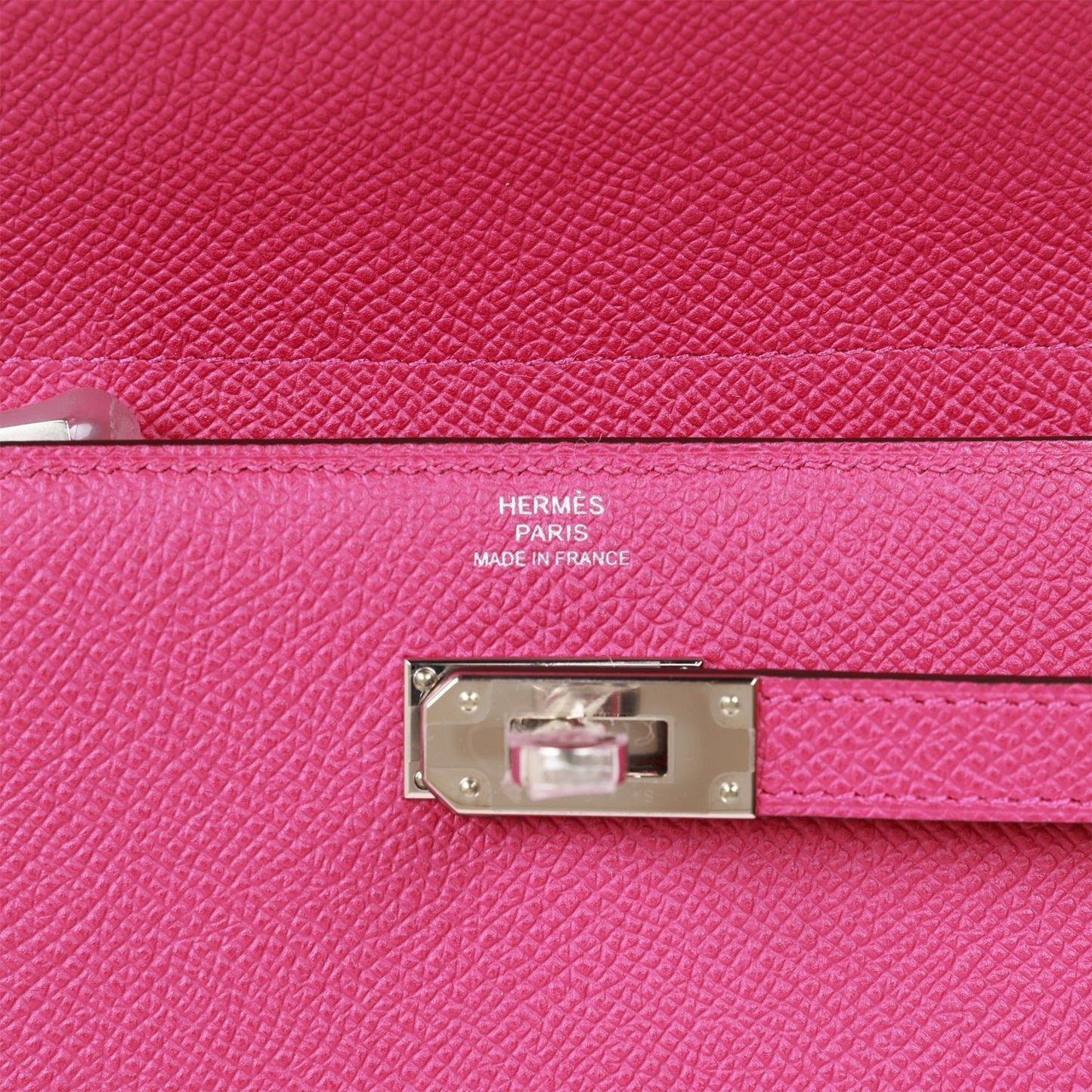 Hermes Medium Kelly Depliant Wallet Rose Pourpre Epsom Palladium Hardware