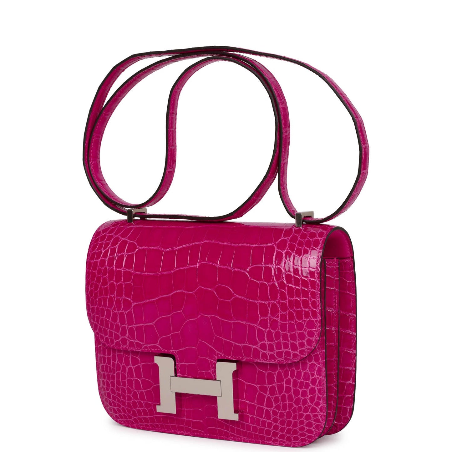 Hermes Constance 18 Rose Mexico Shiny Alligator Palladium Hardware