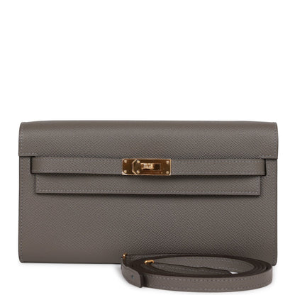 Hermes Kelly Wallet To Go Gris Meyer Epsom Gold Hardware