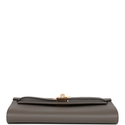 Hermes Kelly Wallet To Go Gris Meyer Epsom Gold Hardware