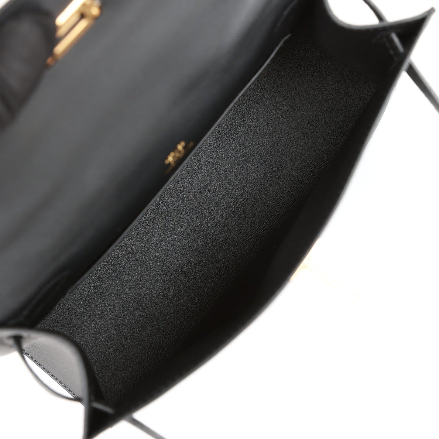 Hermes Kelly Pochette Black Swift Gold Hardware