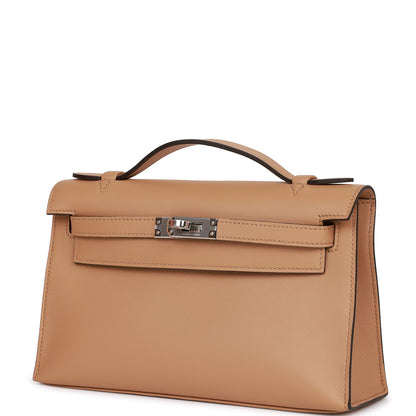 Hermes Kelly Pochette Chai Swift Palladium Hardware