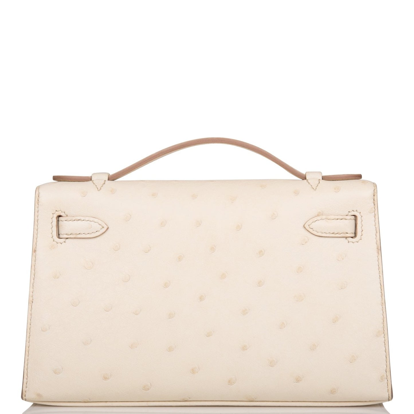 Hermes Kelly Pochette Beton Ostrich Gold Hardware