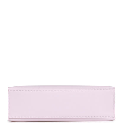 Hermes Kelly Pochette Mauve Pale Swift Palladium Hardware