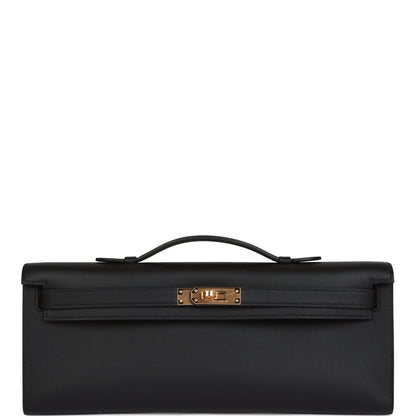 Hermes Kelly Cut Black Swift Gold Hardware