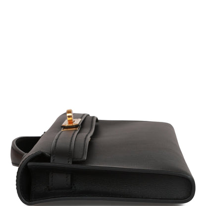 Hermes Kelly Cut Black Swift Gold Hardware