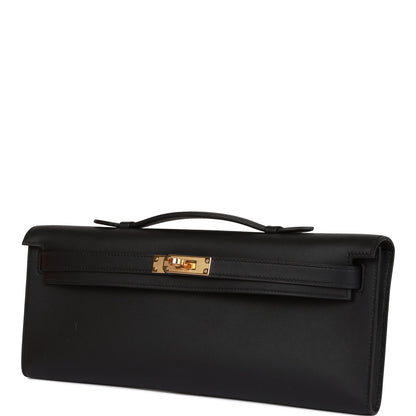 Hermes Kelly Cut Black Swift Gold Hardware