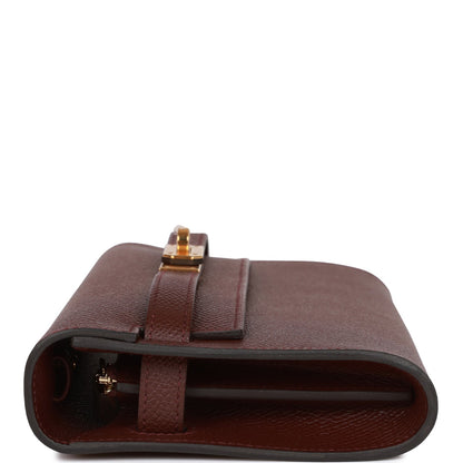 Hermes Kelly Wallet To Go Bordeaux Epsom Gold Hardware