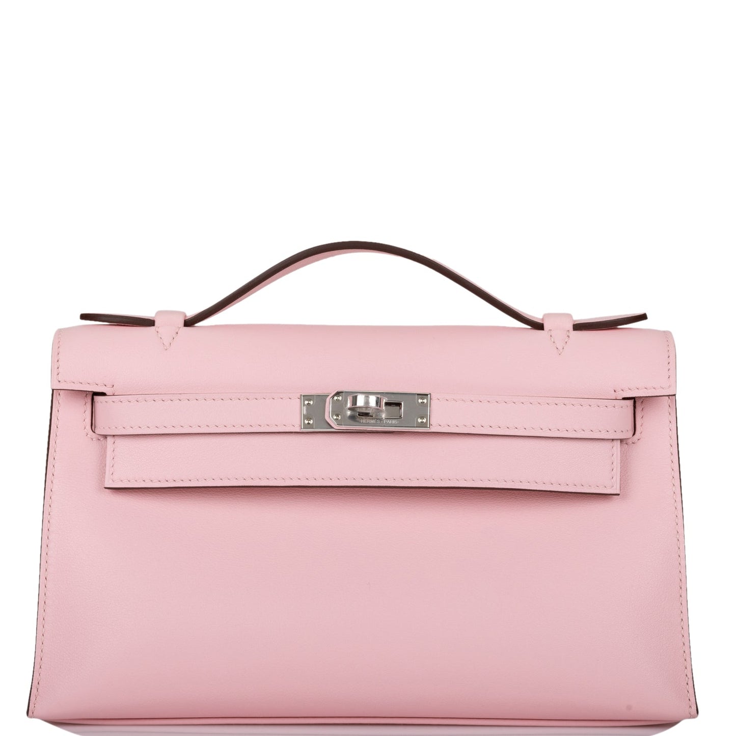 Hermes Kelly Pochette Rose Sakura Swift Palladium Hardware