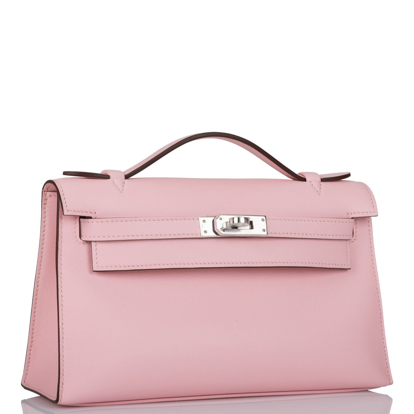 Hermes Kelly Pochette Rose Sakura Swift Palladium Hardware