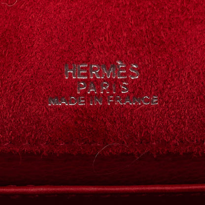 Hermes Kelly Pochette Rouge Vif Doblis Palladium Hardware