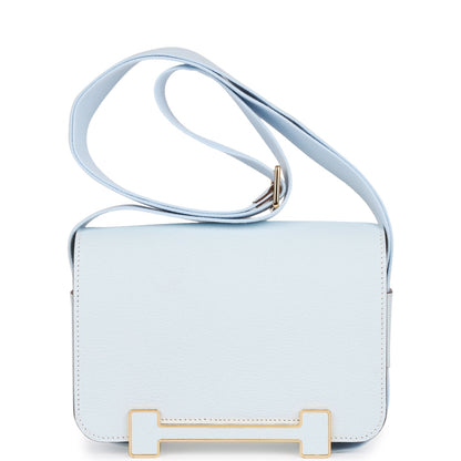 Hermes Geta Bleu Brume Verso Chevre Gold Hardware