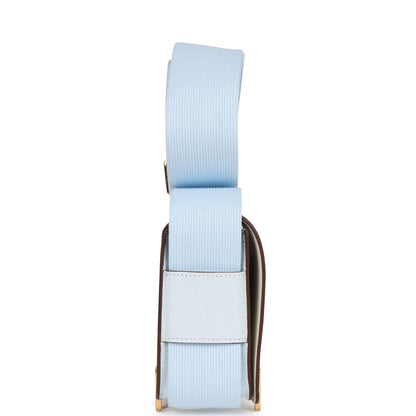 Hermes Geta Bleu Brume Verso Chevre Gold Hardware