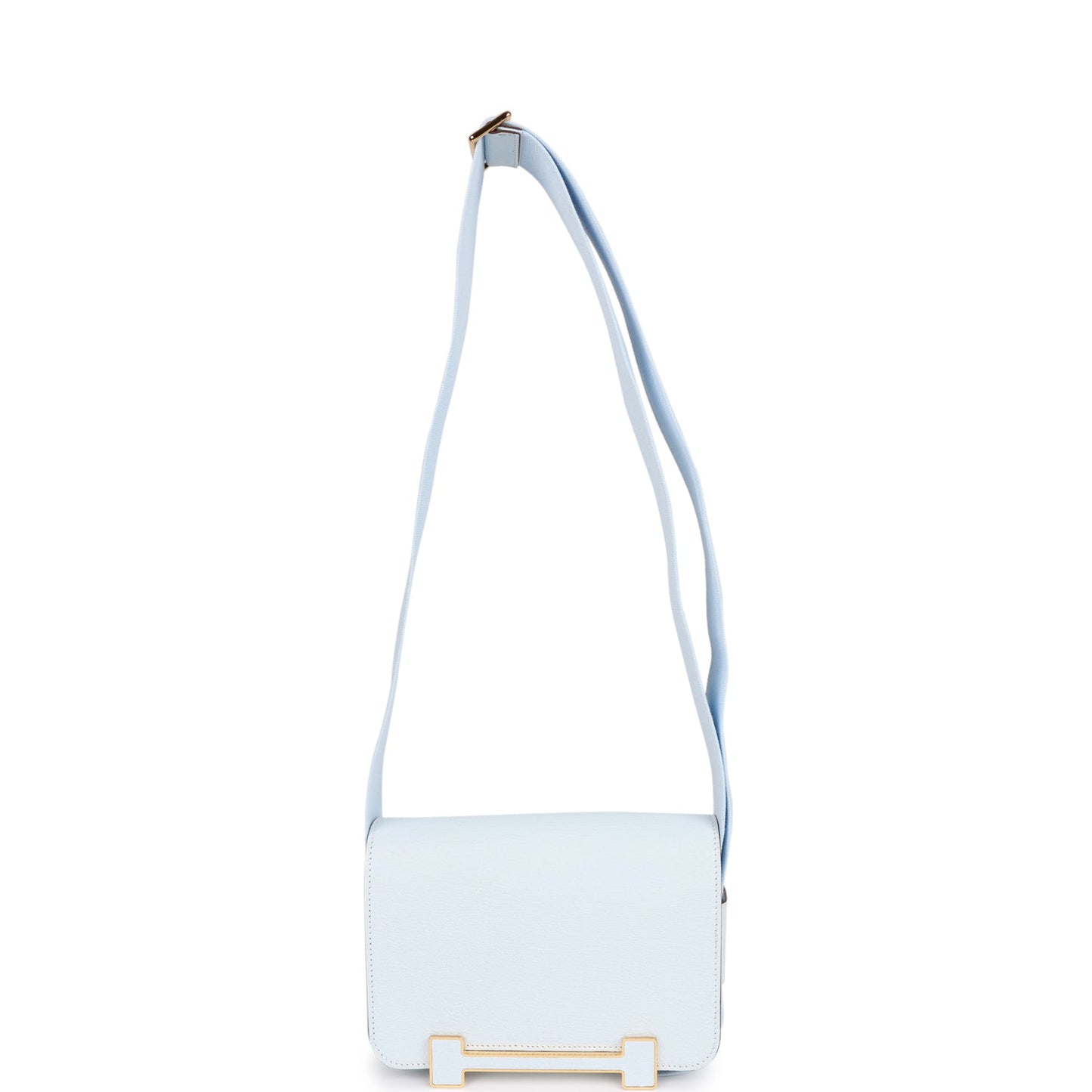 Hermes Geta Bleu Brume Verso Chevre Gold Hardware